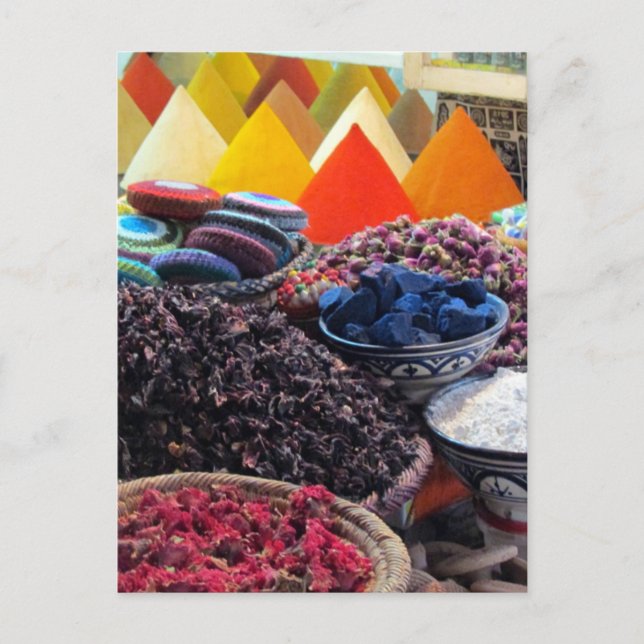 postal de especias de mercado marrakech (Anverso)