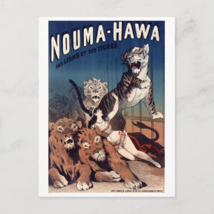 Postal de espectáculo de circo antiguo