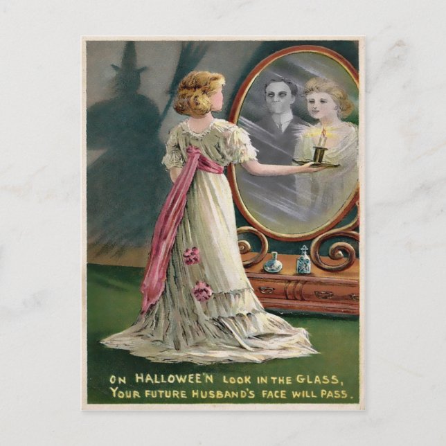 Postal de espejo de Halloween vintage (Anverso)