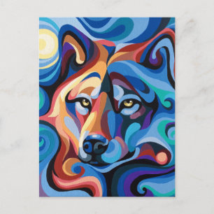 Postal de Espiritus de Lobo de Swirl Spirits Anima
