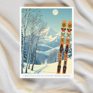 Postal de esquí Sunday River Maine