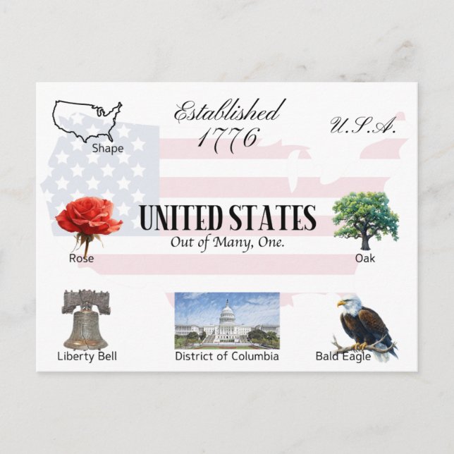 Postal de Estados Unidos | Estados Unidos (Anverso)