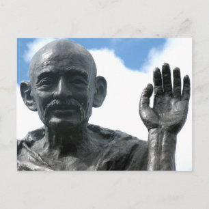 Postal de estatua de Gandhi - cita de fuerza
