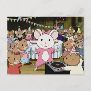 Postal de estilo anime del Fiesta de danza del rat