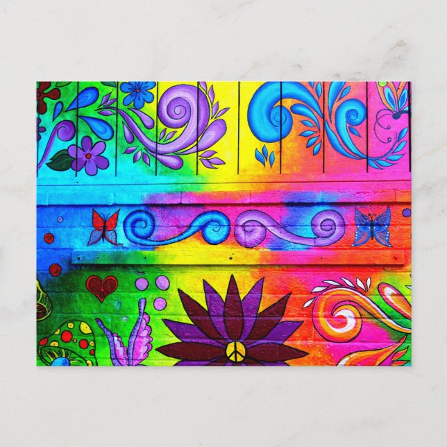 postal de estilo hippie de los años 70 (Anverso)