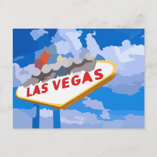 Postal de estilo Retro de Las Vegas, Nevada Rótulo
