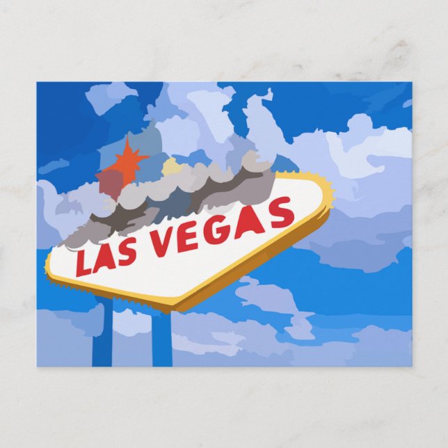 Postal de estilo Retro de Las Vegas, Nevada Rótulo (Anverso)