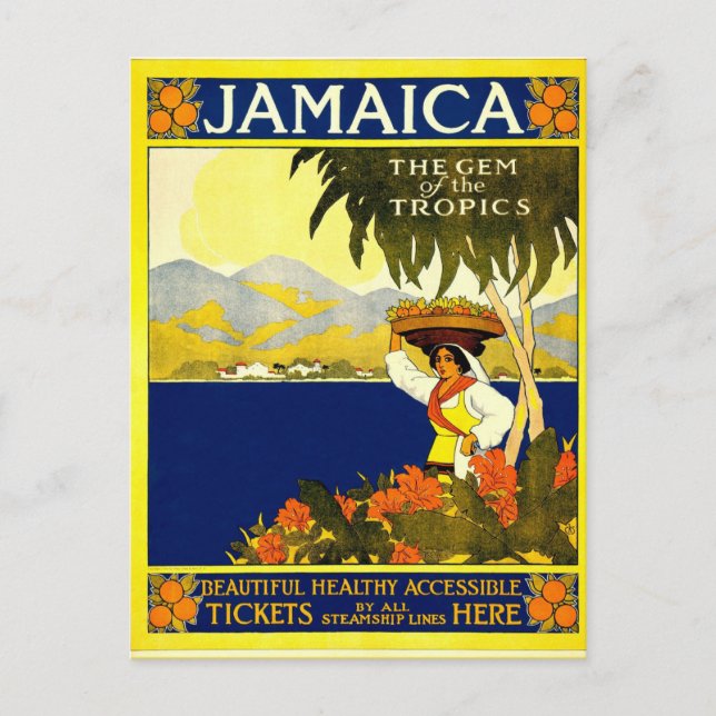 Postal de estilo vintage de Jamaica (Anverso)