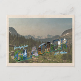 Postal de estilo vintage NP de Glaciar