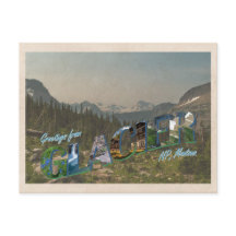 Postal de estilo vintage NP de Glaciar