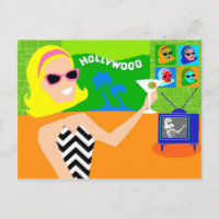 Postal de estrella de película retro