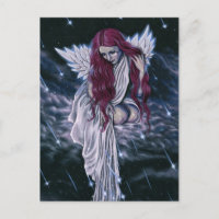 Postal de estrellas de tiro de ángel gótico celest