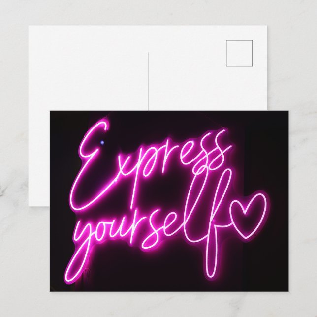 Postal de 'Express You' - postal de orgullo (Anverso / Reverso)