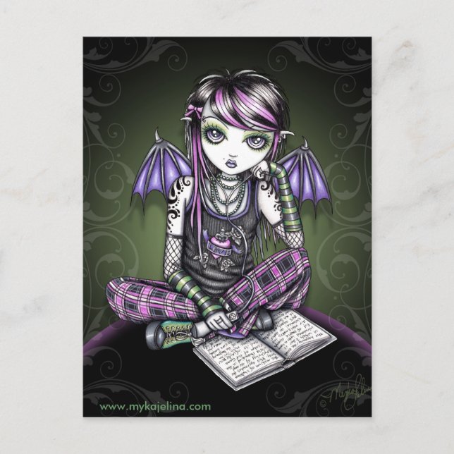 Postal De Fairy De Ipod De Ally Bat Winged Emo (Anverso)