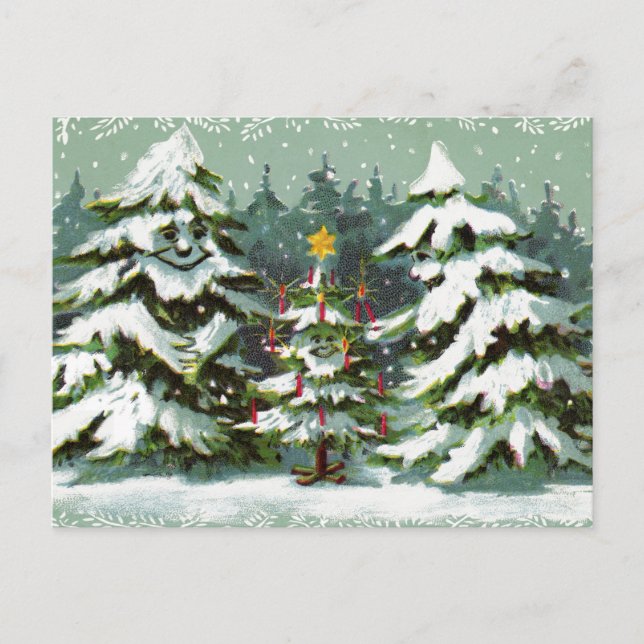 Postal de familia de árbol de Navidad (Anverso)