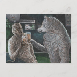 Postal de Fantasía de Cerveza Beerewolf y Mami