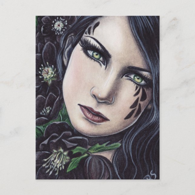 Postal de Fantasía del Hellebore Negro (Anverso)