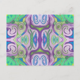 Postal de fantasía verde púrpura