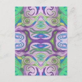 Postal de fantasía verde púrpura