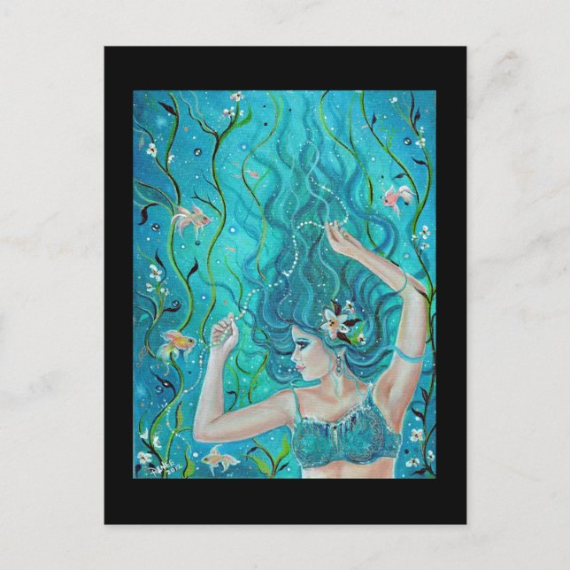 Postal de Fantasy Blue Mermaid de Renee (Anverso)