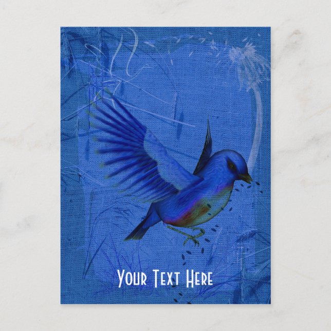 Postal de Fantasy Bluebird Nature Personalizable (Anverso)