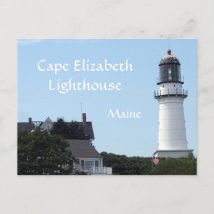 Postal de faro de Cape Elizabeth