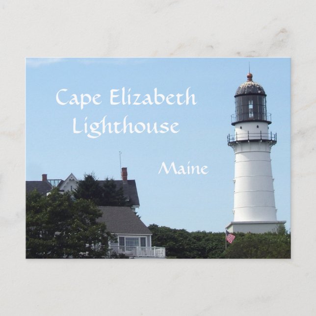 Postal de faro de Cape Elizabeth (Anverso)