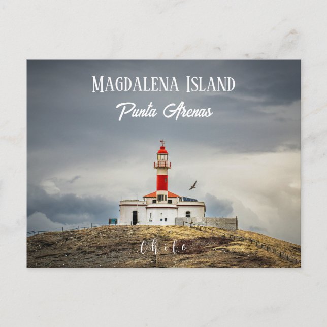 Postal de faro de la isla Magdalena (Anverso)