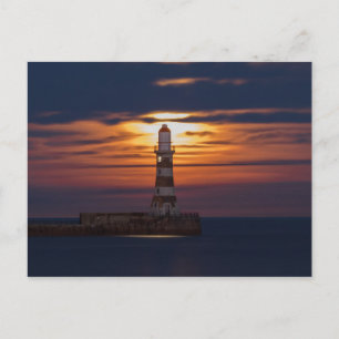 Postal de faro de Roker