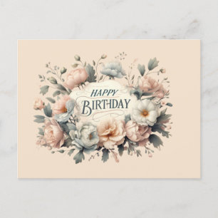 Postal de Feliz Cumpleaños con Éxtasis Floral Vibr