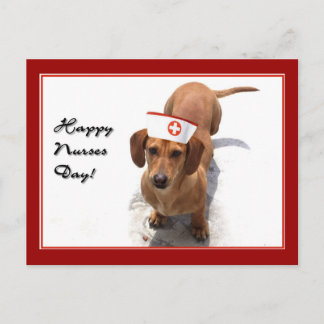 Postal de feliz día de enfermeras Dachshund