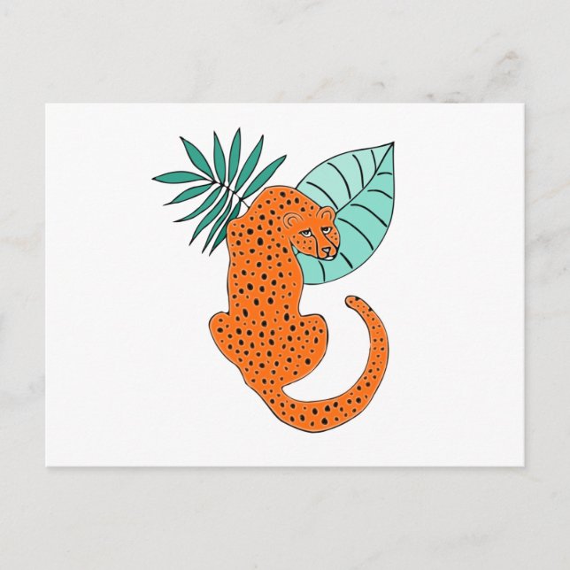 Postal de ferrina tropical de la jungla Jaguar (Anverso)