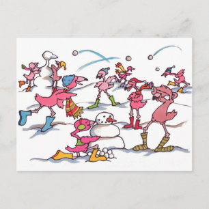 Postal de Flamingo Snowball