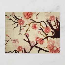 Postal de flor de cerezo retro