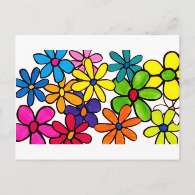 postal de flor divertida (Anverso)
