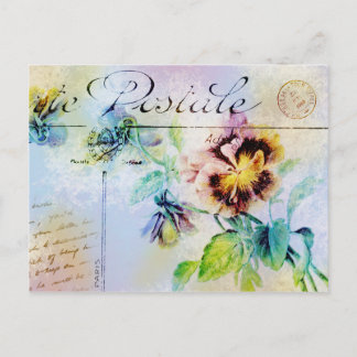 Postal de flor marrón de cabaña de algodón Vintage