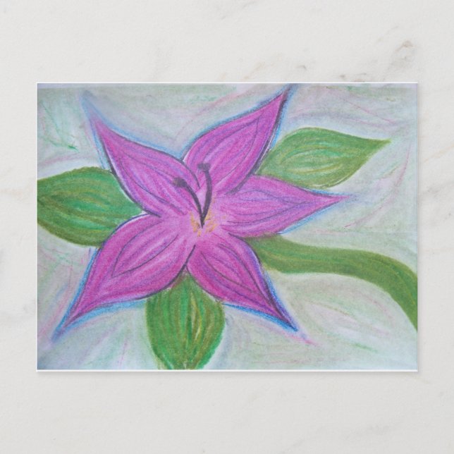 postal de flor púrpura aleatoria (Anverso)