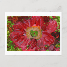 Postal de flor roja grande