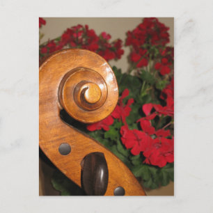 postal de Flores de Desplazamiento de Cello