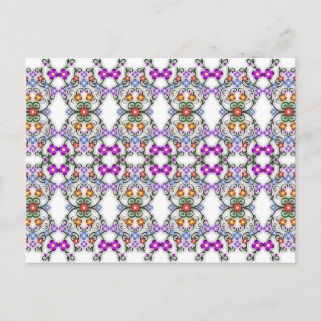 postal de flores ornamentales (Anverso)