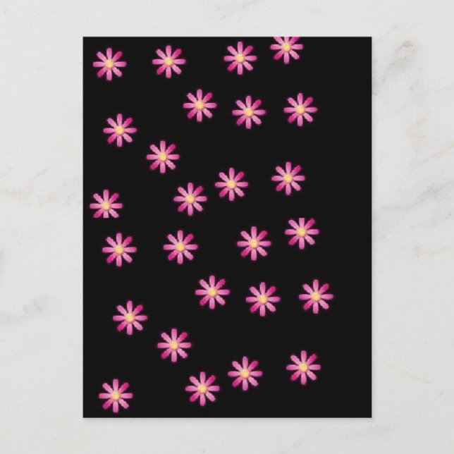 postal de flores rosadas (Anverso)