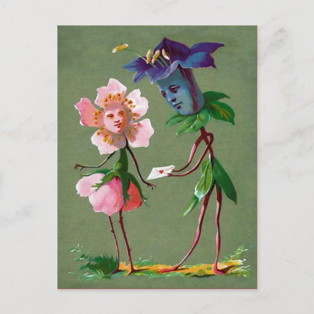 Postal de flores victorianas vintage (Anverso)