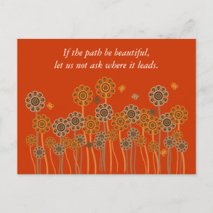 postal de flores y mariposas inspiradoras