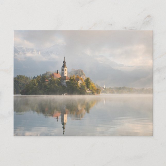 Postal de Foggy Bled Lake sunrise (Anverso)