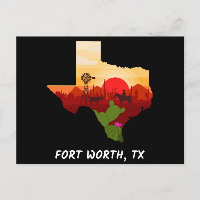 Postal de Fort Worth (Anverso)