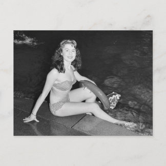 Postal de foto Chica Vintage Pin Up de B&W