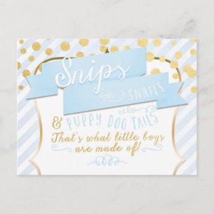 Postal de foto de Invitación de niños con Snips & 