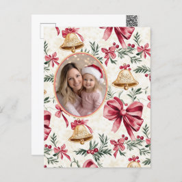 Postal de foto de las campanas de oro rosadas