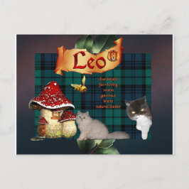 Postal de foto de Leo con signo solar