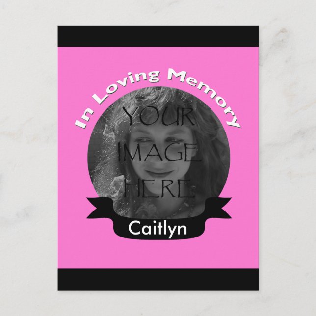 Postal de foto de memoria rosa en amor (Anverso)